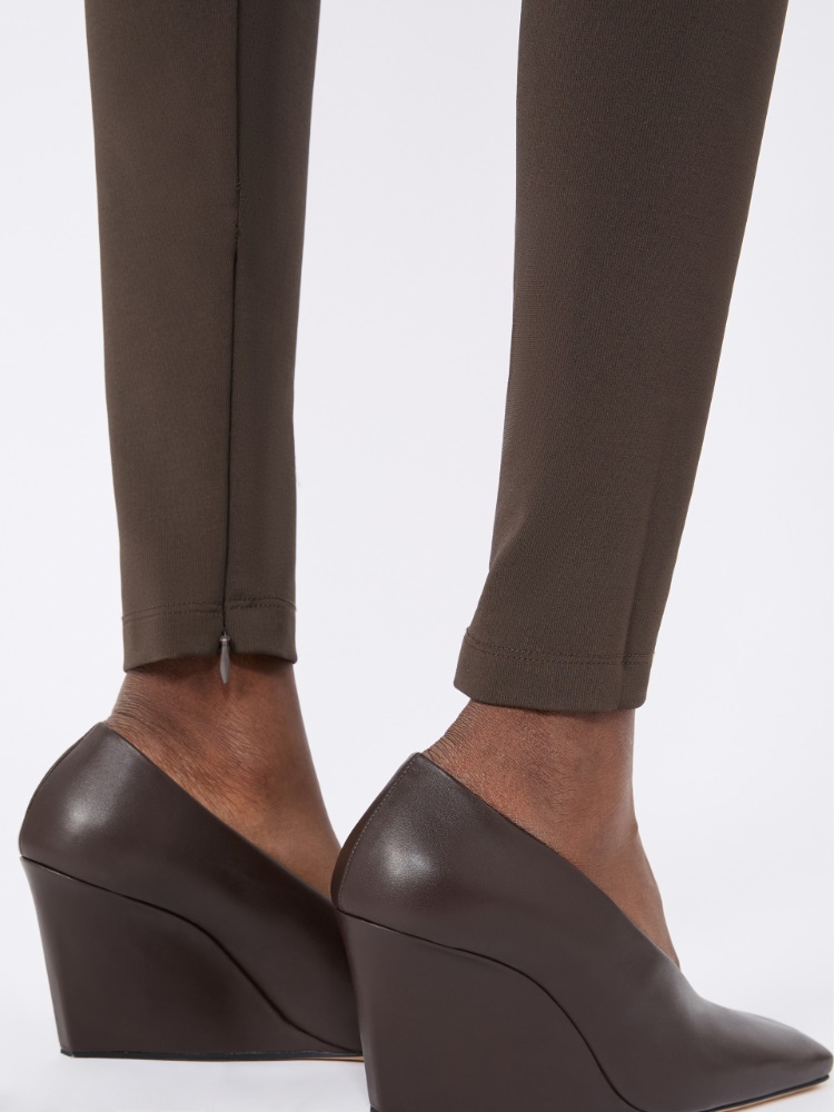 Slim-fit jersey trousers - DARK BROWN - Max Mara - 4