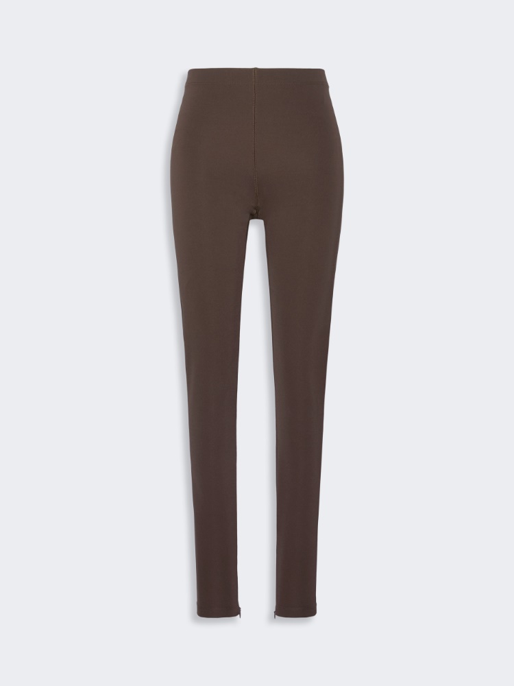 Slim-fit jersey trousers - DARK BROWN