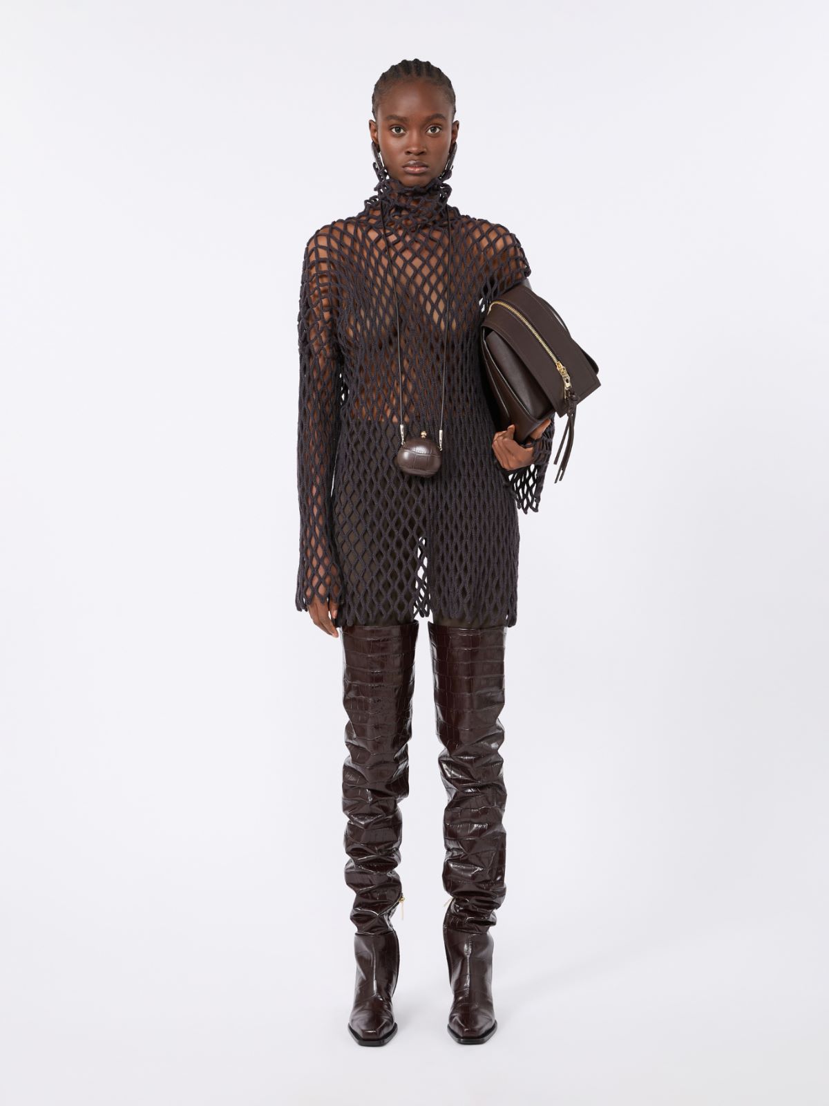 Slim-fit jersey trousers - DARK BROWN - Max Mara