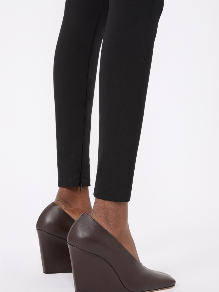 Slim-fit jersey trousers - BLACK - Max Mara - 4