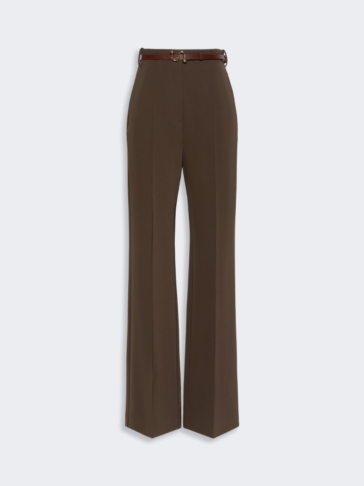 Pantalone dritto in jersey di viscosa - CIOCCOLATO - 4
