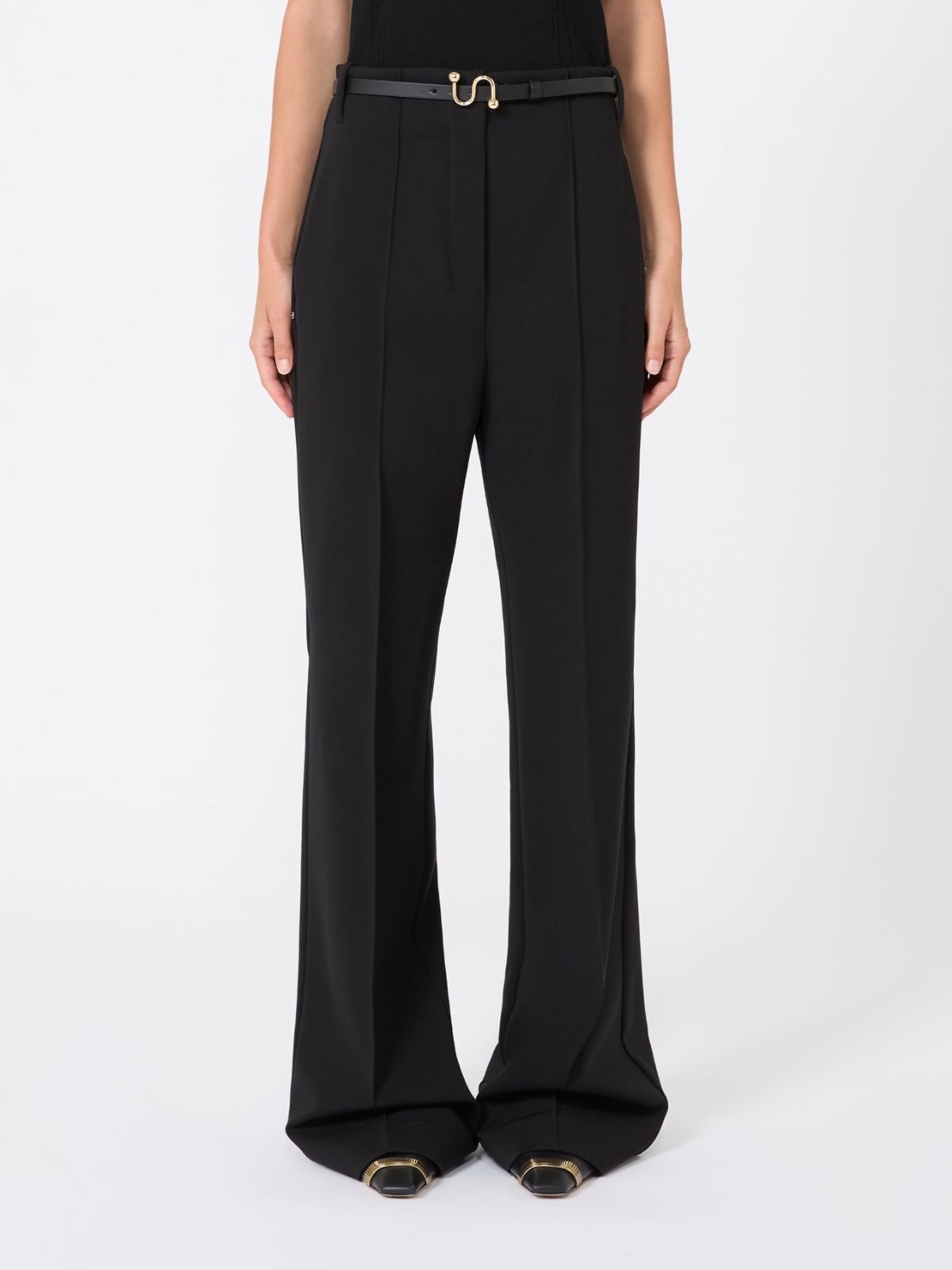 Straight-fit viscose jersey trousers - BLACK - Max Mara - 2