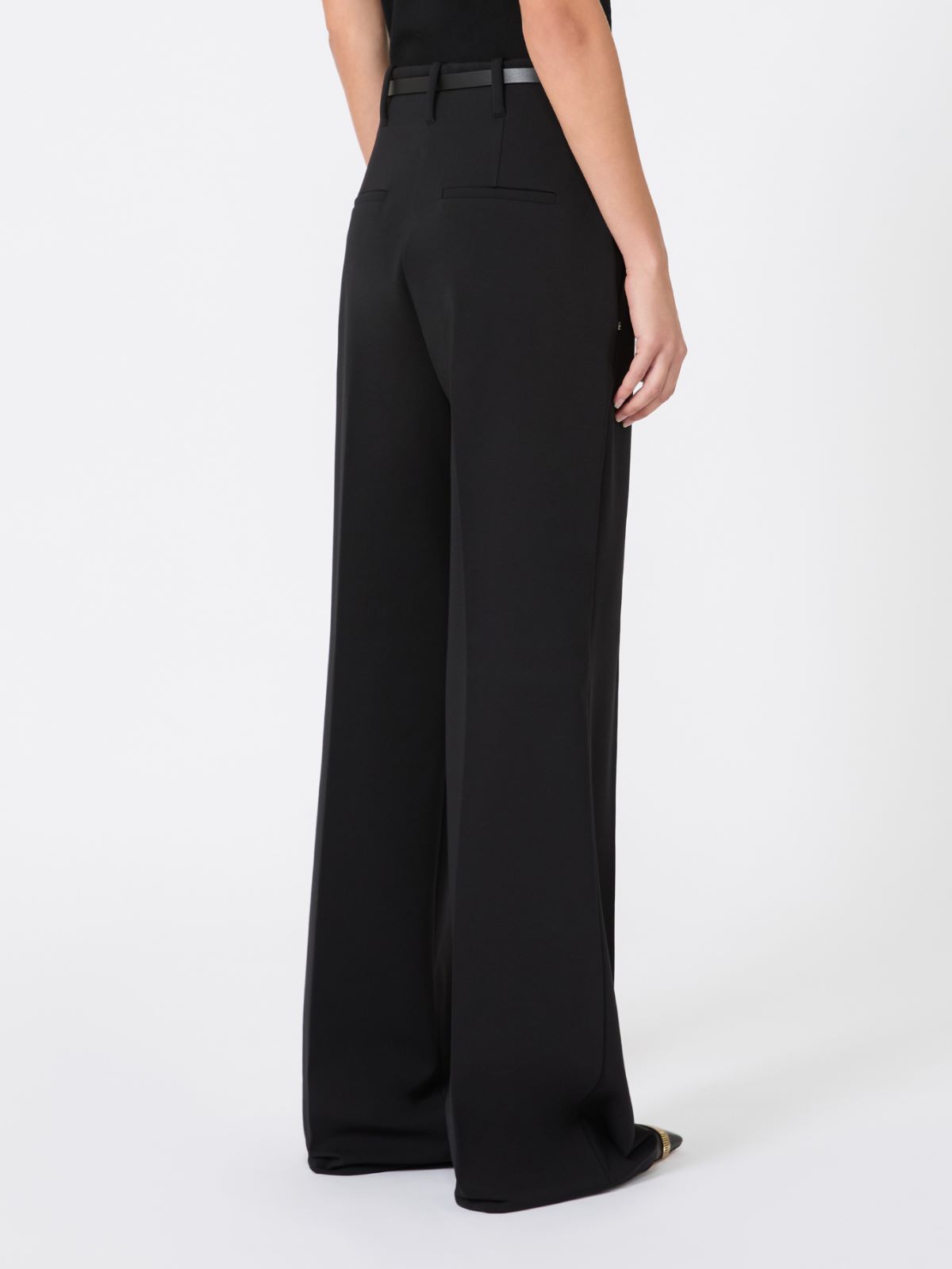 Straight-fit viscose jersey trousers - BLACK - Max Mara - 3