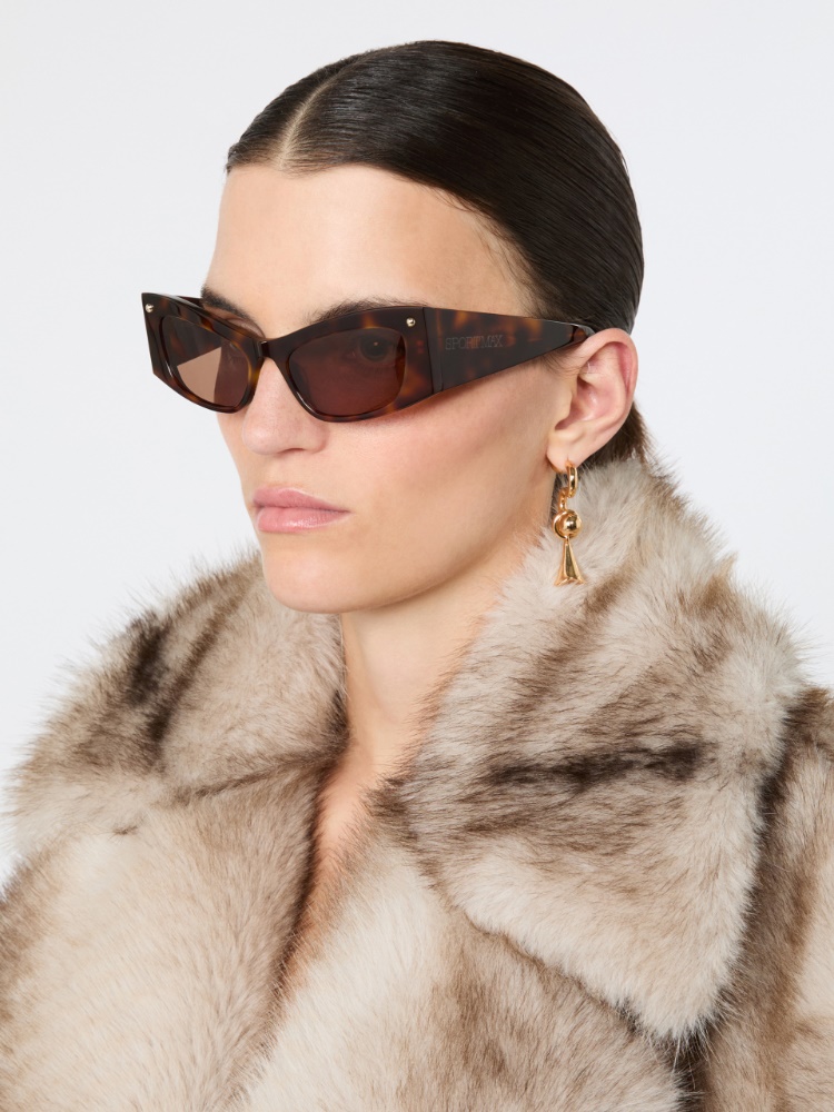Bold tortoiseshell acetate glasses - TAWNY BRONZE BROWN