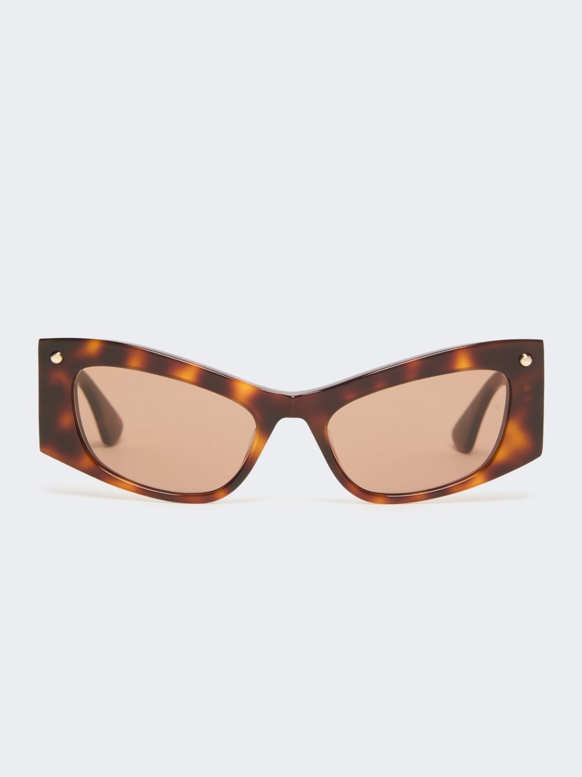 Bold tortoiseshell acetate glasses - TAWNY BRONZE BROWN - Max Mara