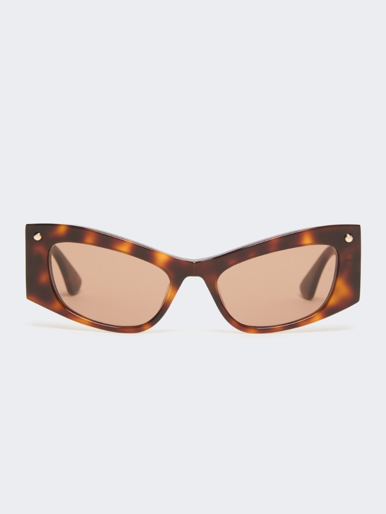Bold tortoiseshell acetate glasses - TAWNY BRONZE BROWN - Max Mara