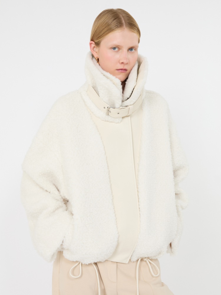 Short furry jersey jacket - ECRU - Max Mara - 4