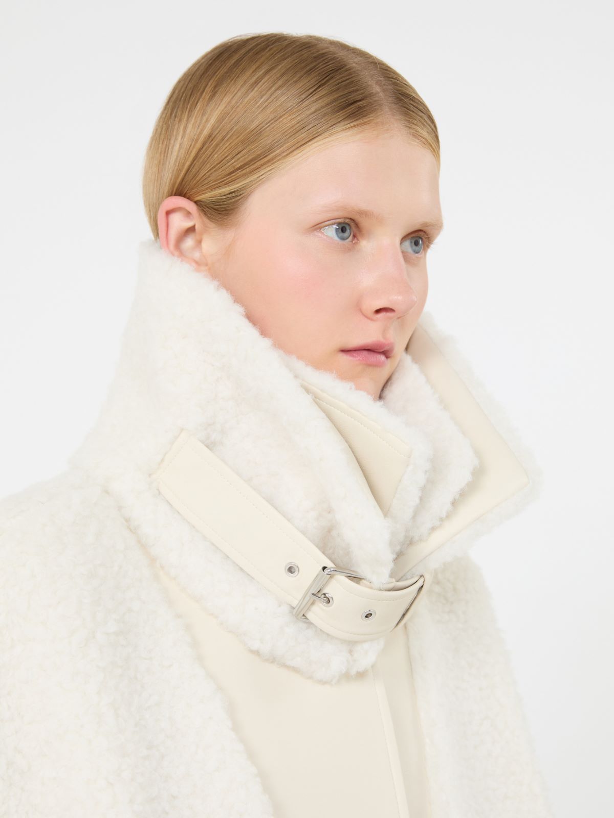 Short furry jersey jacket - ECRU - Max Mara - 5