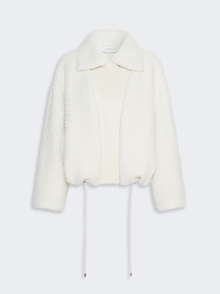 Short furry jersey jacket