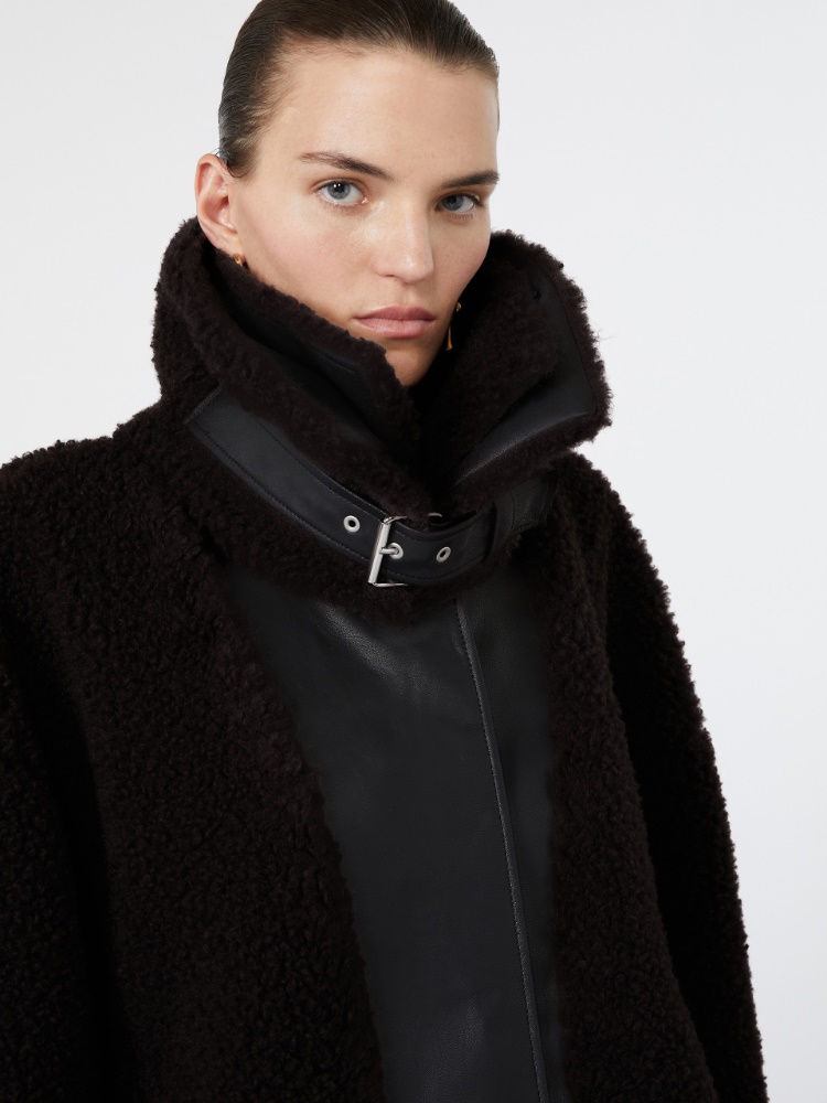 Short furry jersey jacket - CHOCOLATE - Max Mara - 5