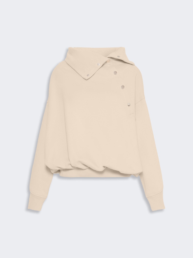 Oversized-Sweatshirt mit asymmetrischer Öffnung - BEIGE