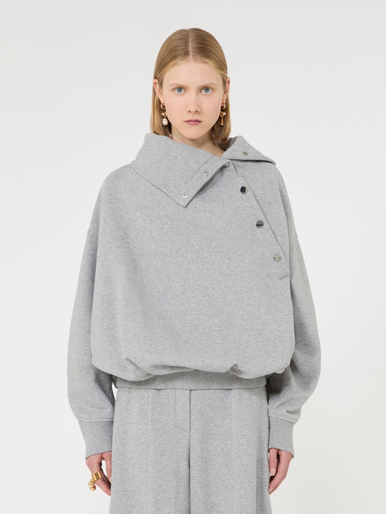 Sweat-shirt oversize à ouverture asymétrique - GRIS CLAIR - Max Mara - 2