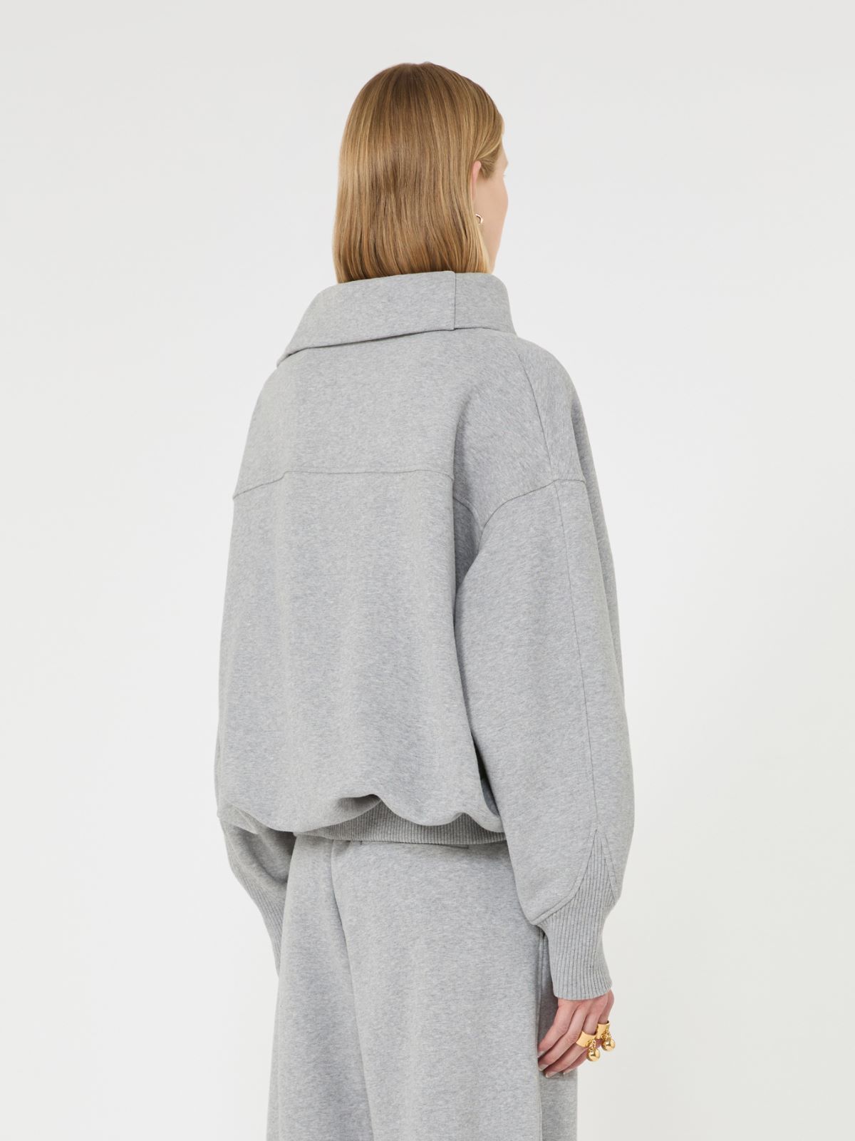 Sweat-shirt oversize à ouverture asymétrique - GRIS CLAIR - Max Mara - 3