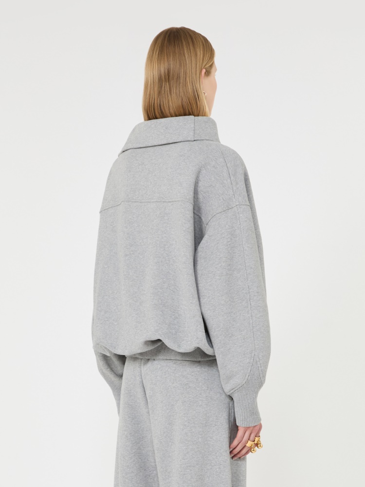 Sweat-shirt oversize à ouverture asymétrique - GRIS CLAIR - Max Mara - 3