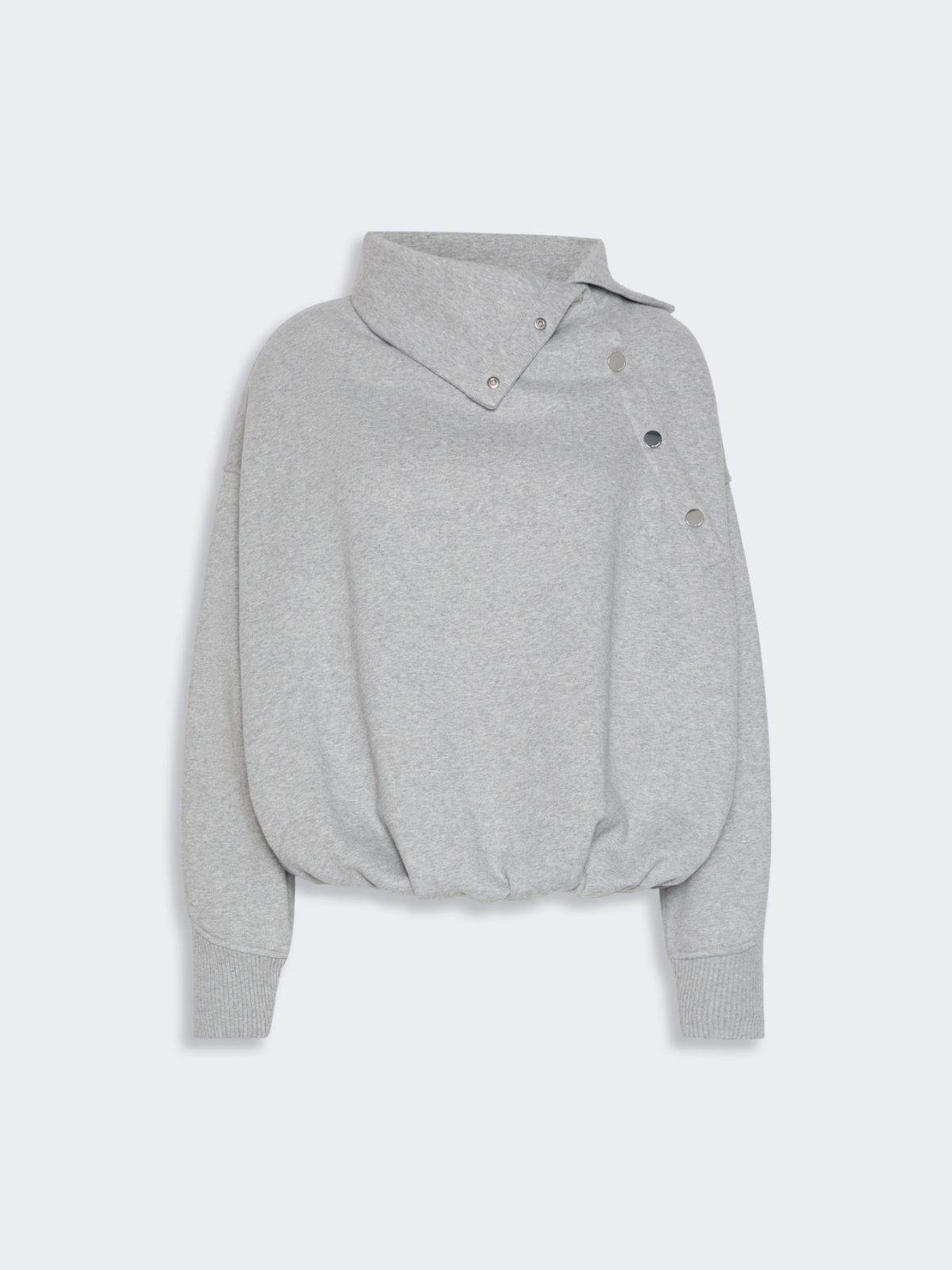 Sweat-shirt oversize à ouverture asymétrique - GRIS CLAIR - Max Mara - 6
