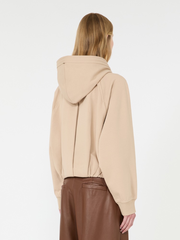 Cotton-blend boxy hoodie - BEIGE - 3