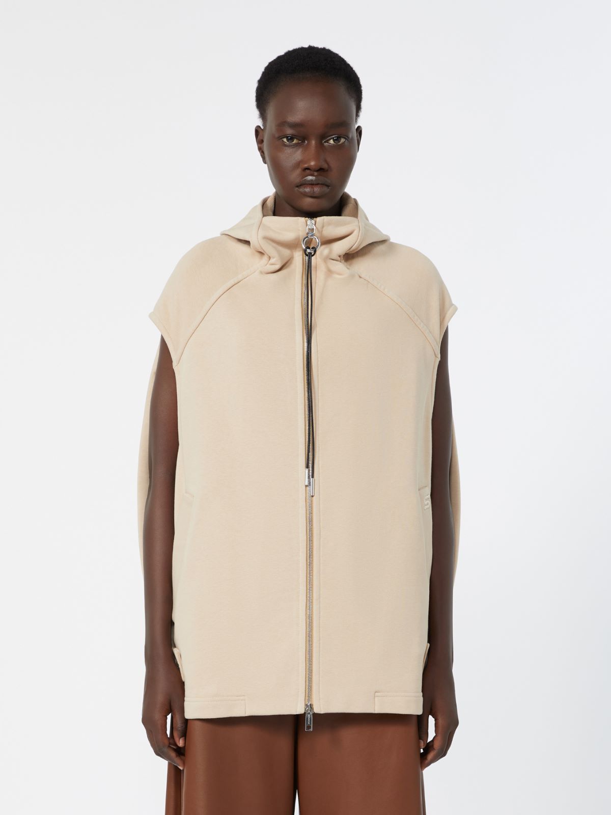 Cotton-blend fleece gilet - BEIGE - Max Mara - 2