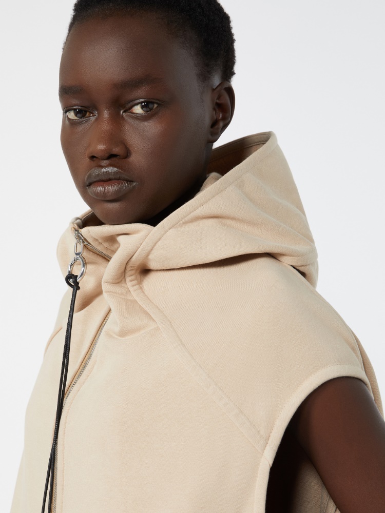 Cotton-blend fleece gilet - BEIGE - Max Mara - 5
