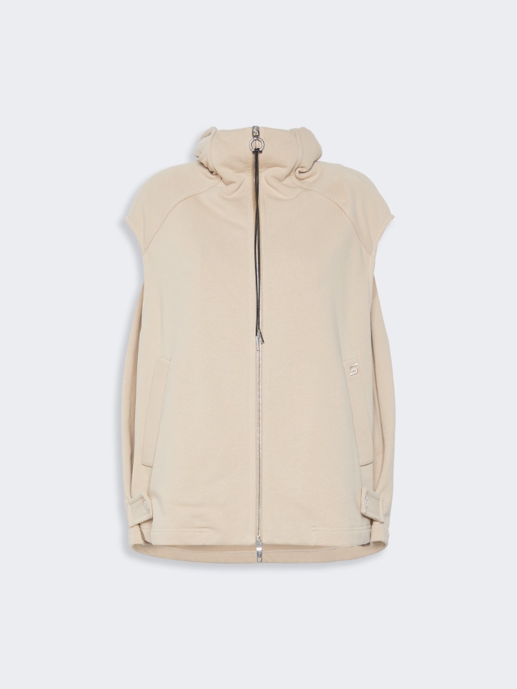 Cotton-blend fleece gilet - BEIGE