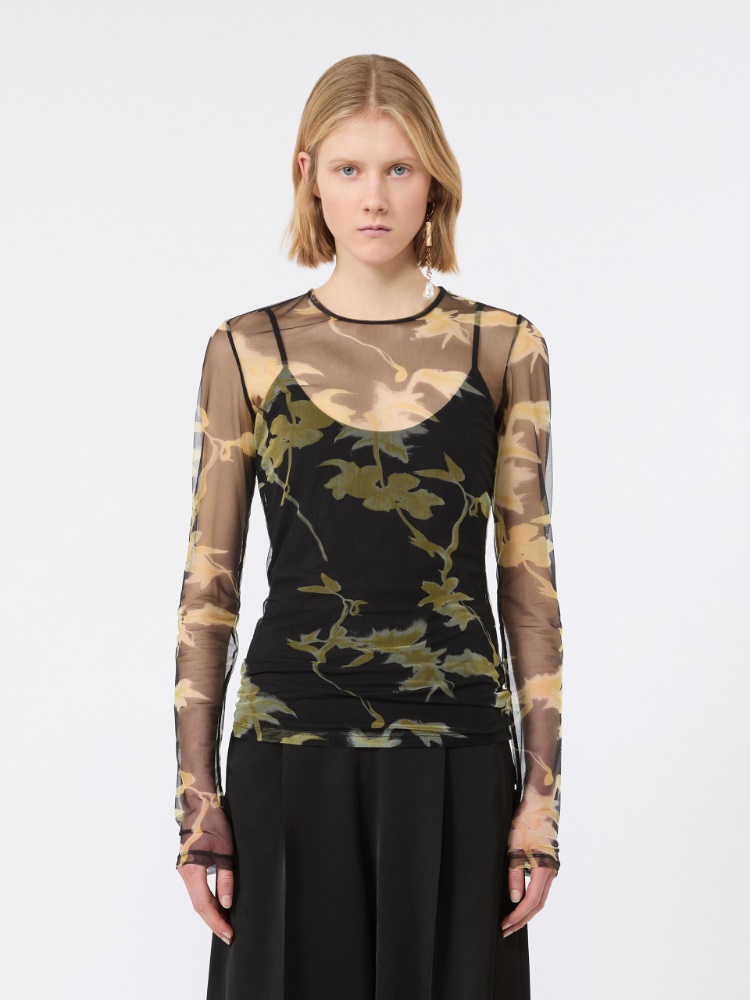 Printed tulle top - BLACK - Max Mara - 2