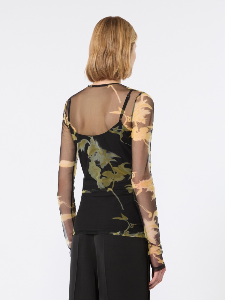 Printed tulle top - BLACK - Max Mara - 3