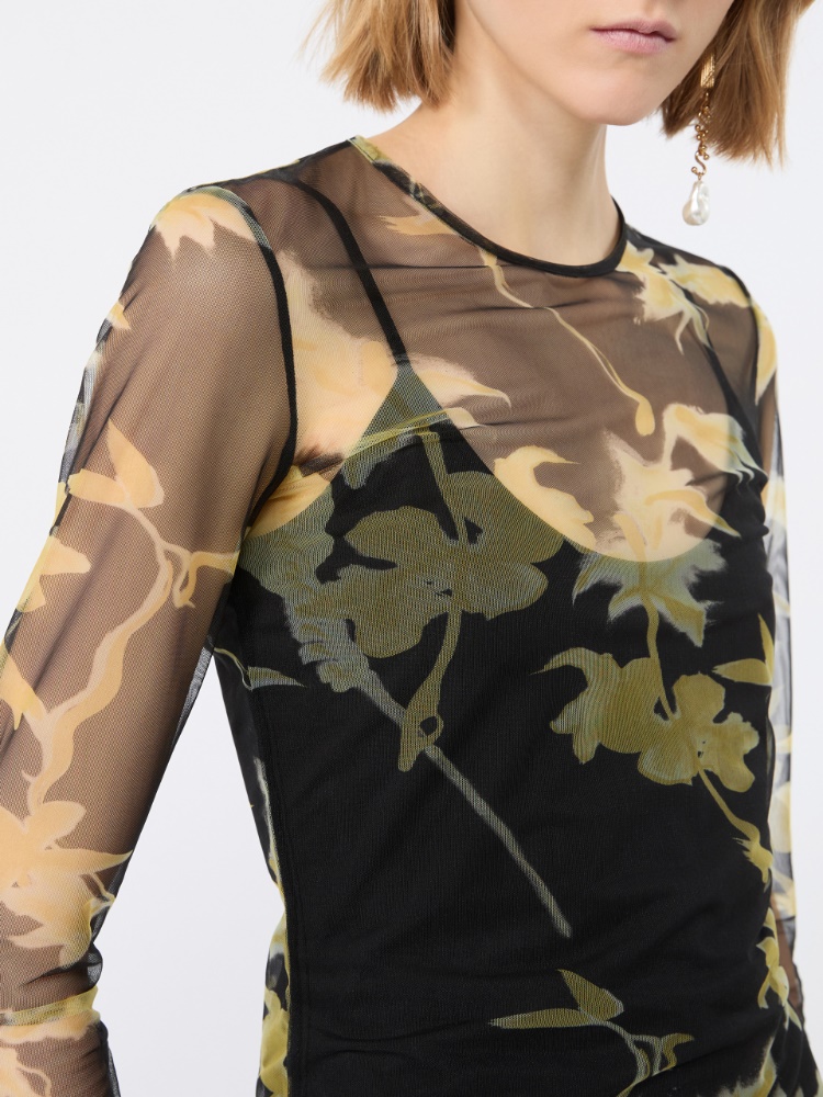 Printed tulle top - BLACK - Max Mara - 5