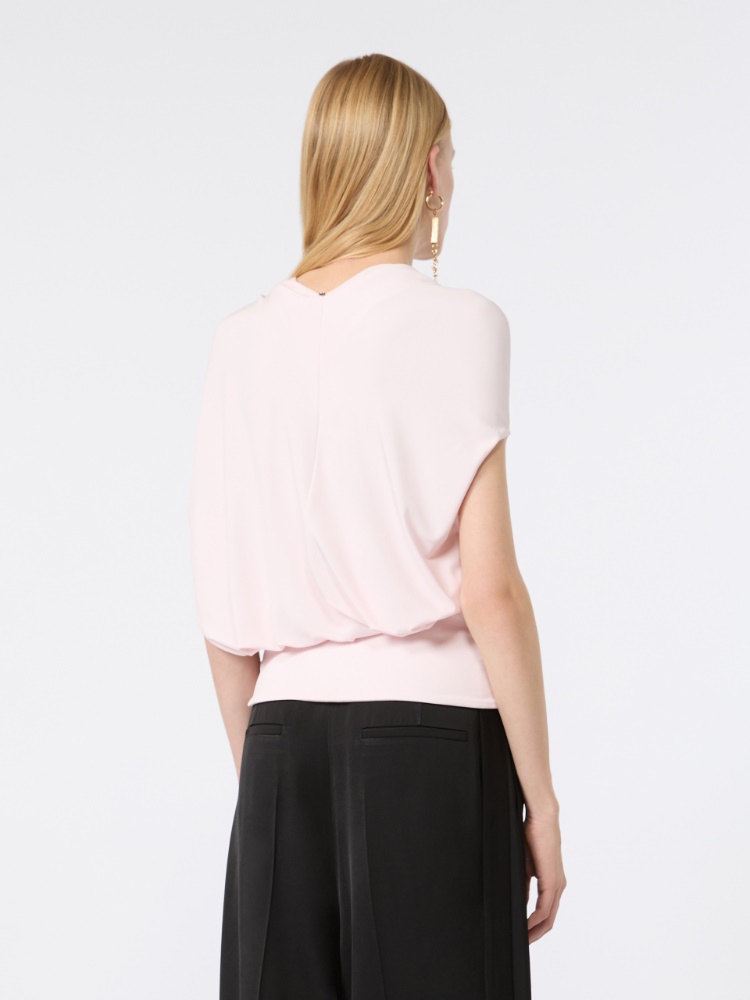 Draped fluid jersey top - POWDER - 3