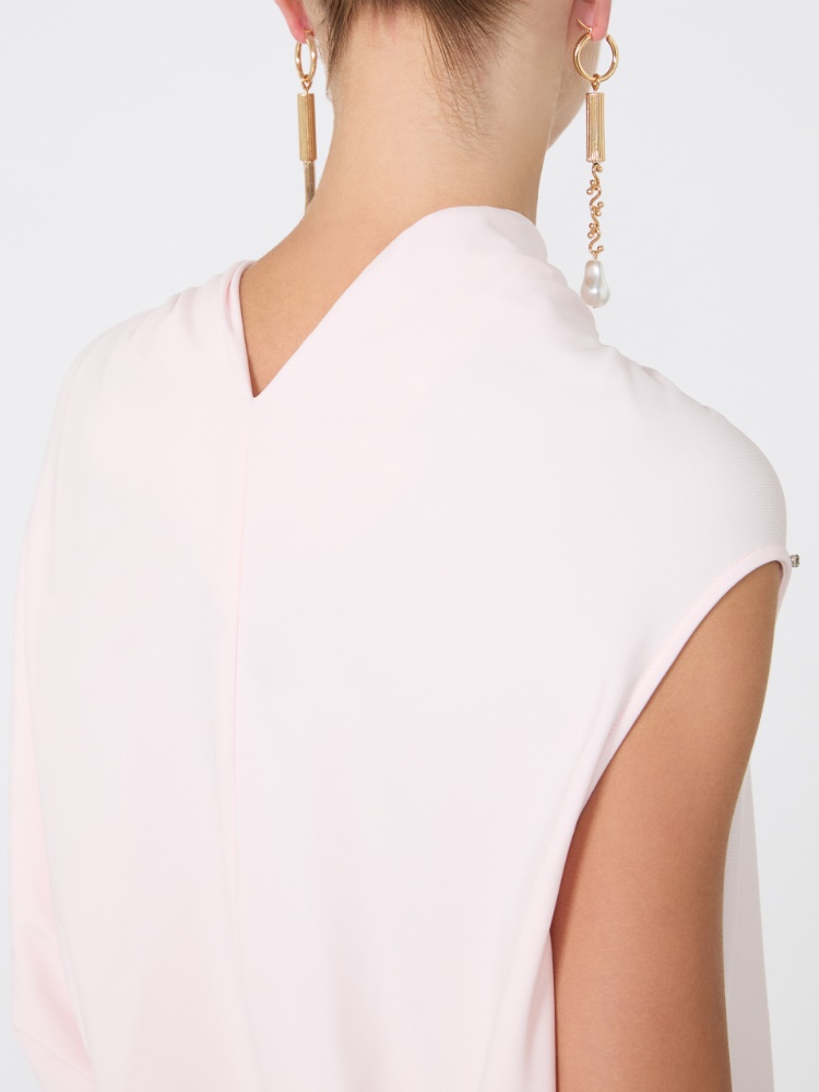 Draped fluid jersey top - POWDER