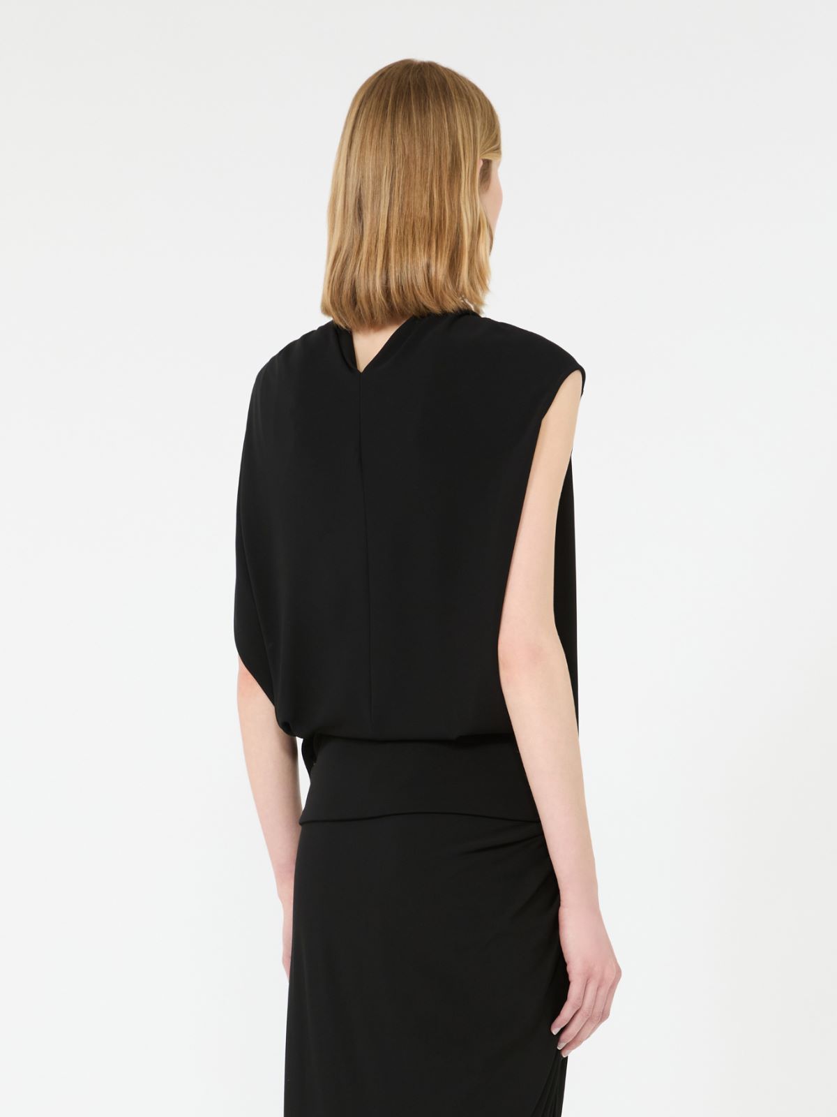 Draped fluid jersey top - BLACK - Max Mara - 3