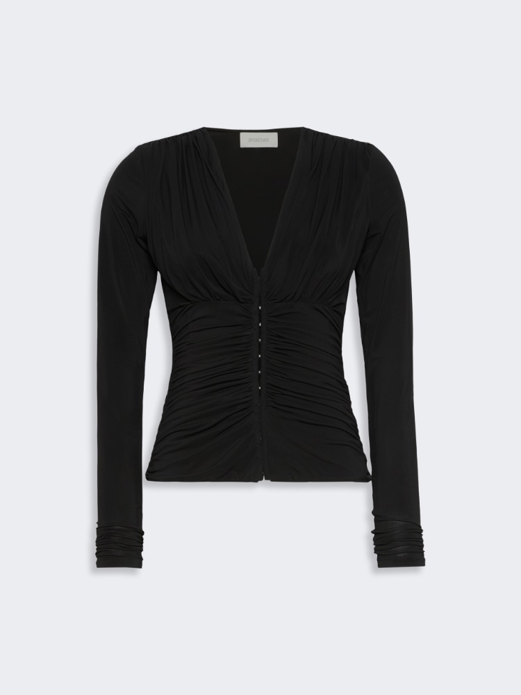 Long-sleeved viscose jersey top