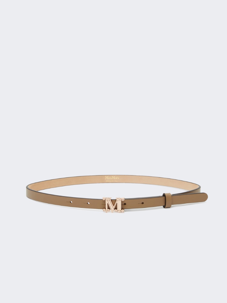 Leather Monogram belt - MUD