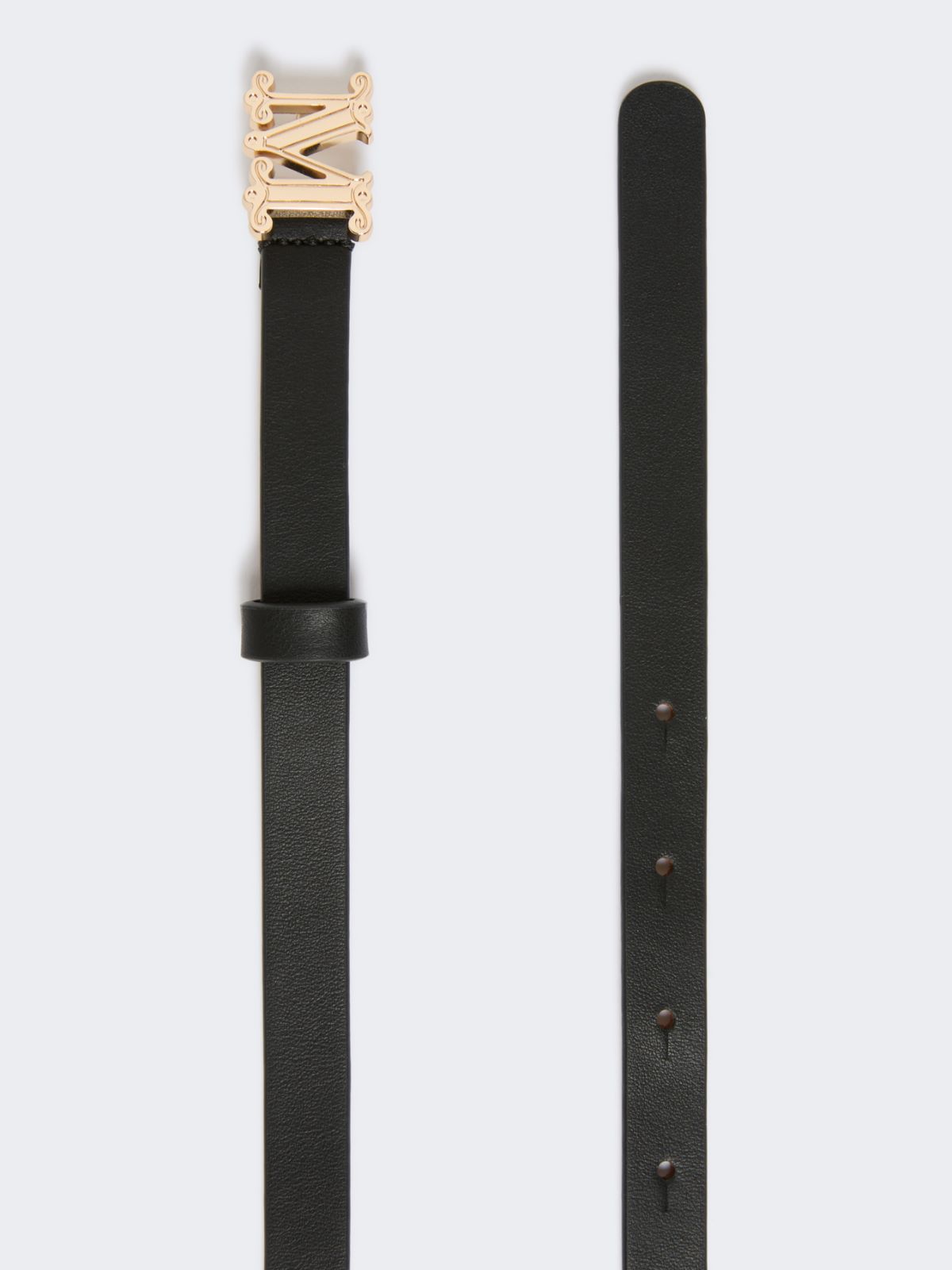 Leather Monogram belt - BLACK - 2