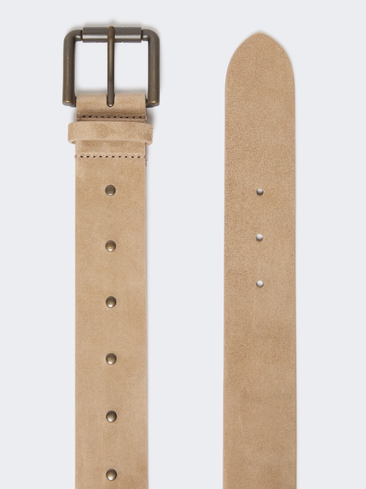 Studded leather belt - BEIGE - Max Mara - 2