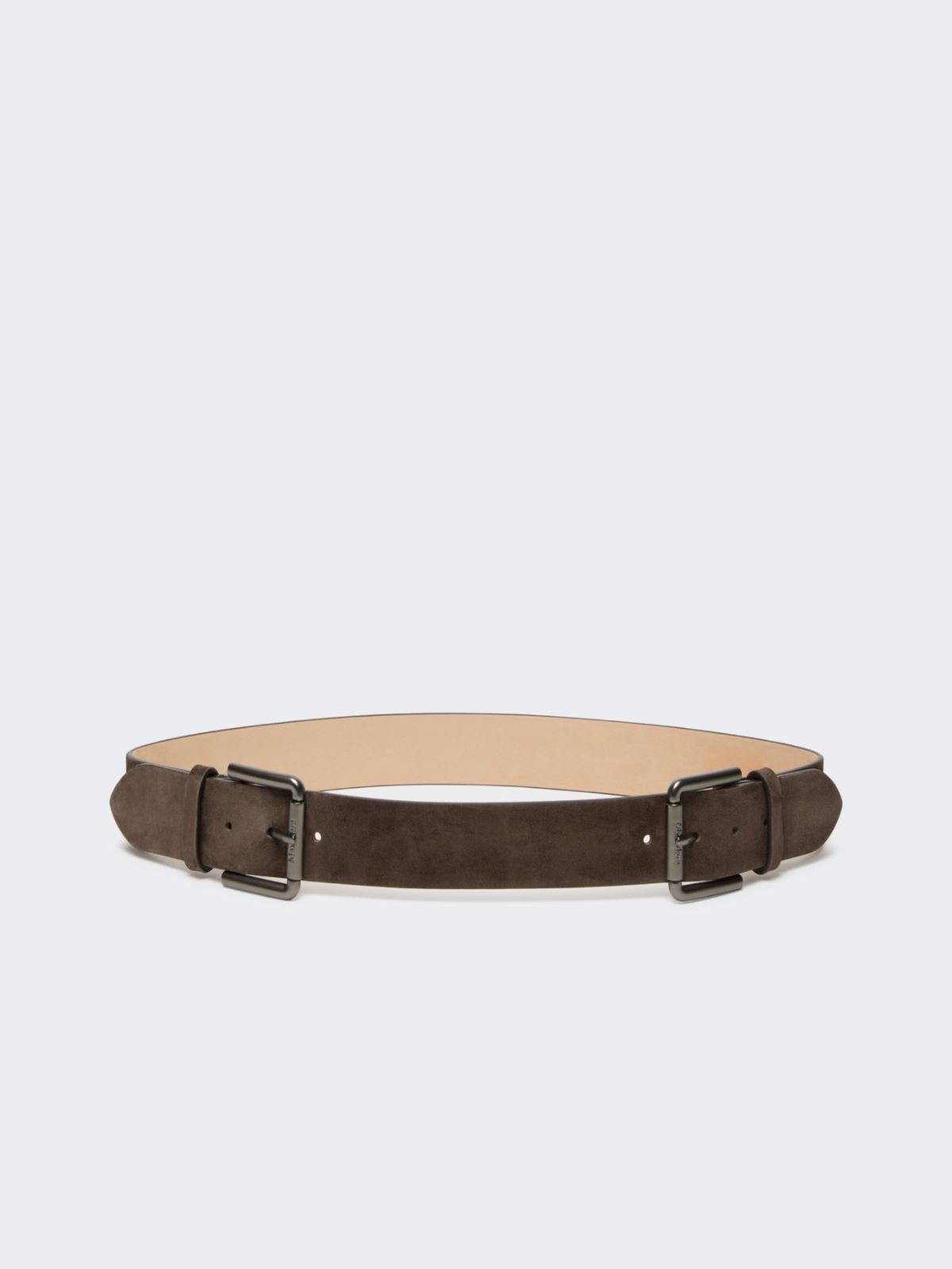 Studded leather belt - DARK BROWN - Max Mara