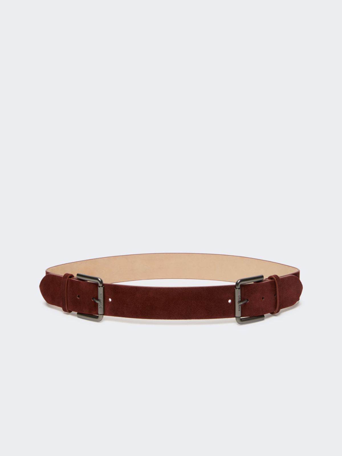 Studded leather belt - AMBER BROWN - Max Mara