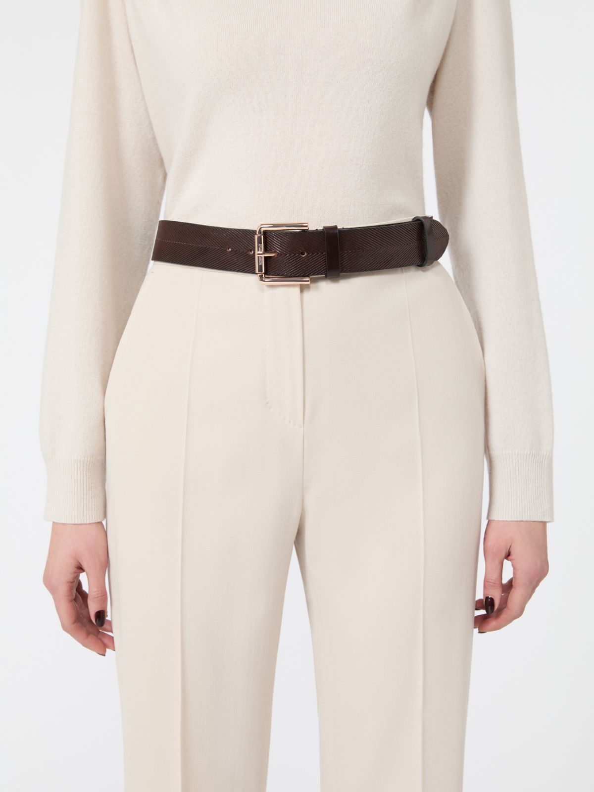 Leather belt + DARK BOWN - Max Mara