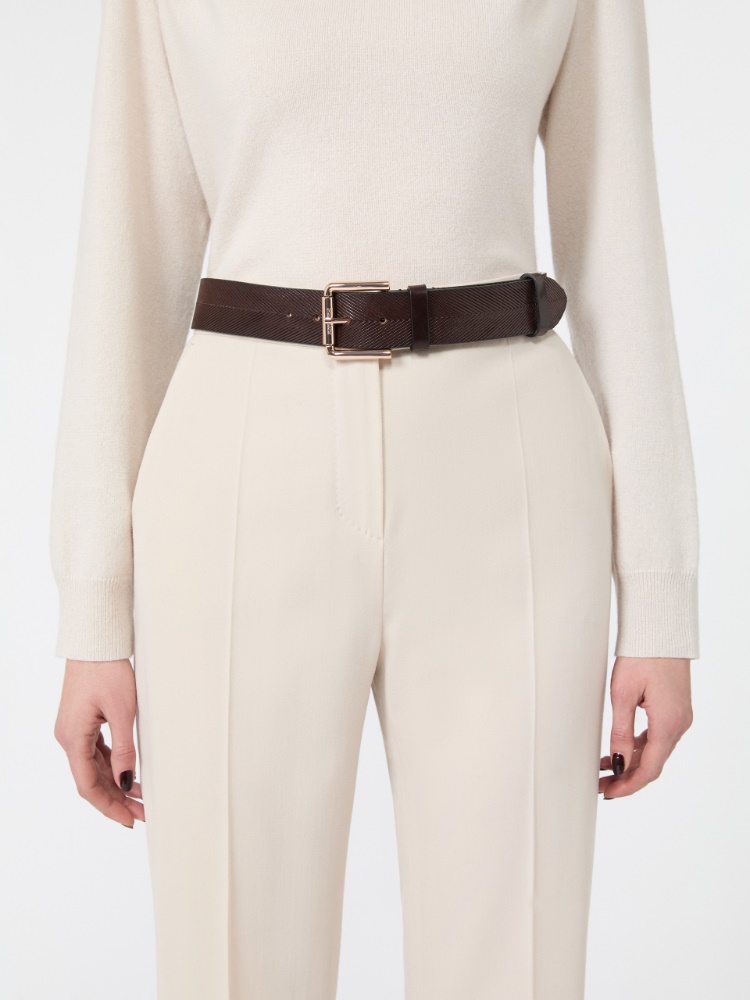 Leather belt - DARK BOWN
