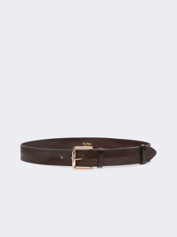 Leather belt - DARK BOWN
