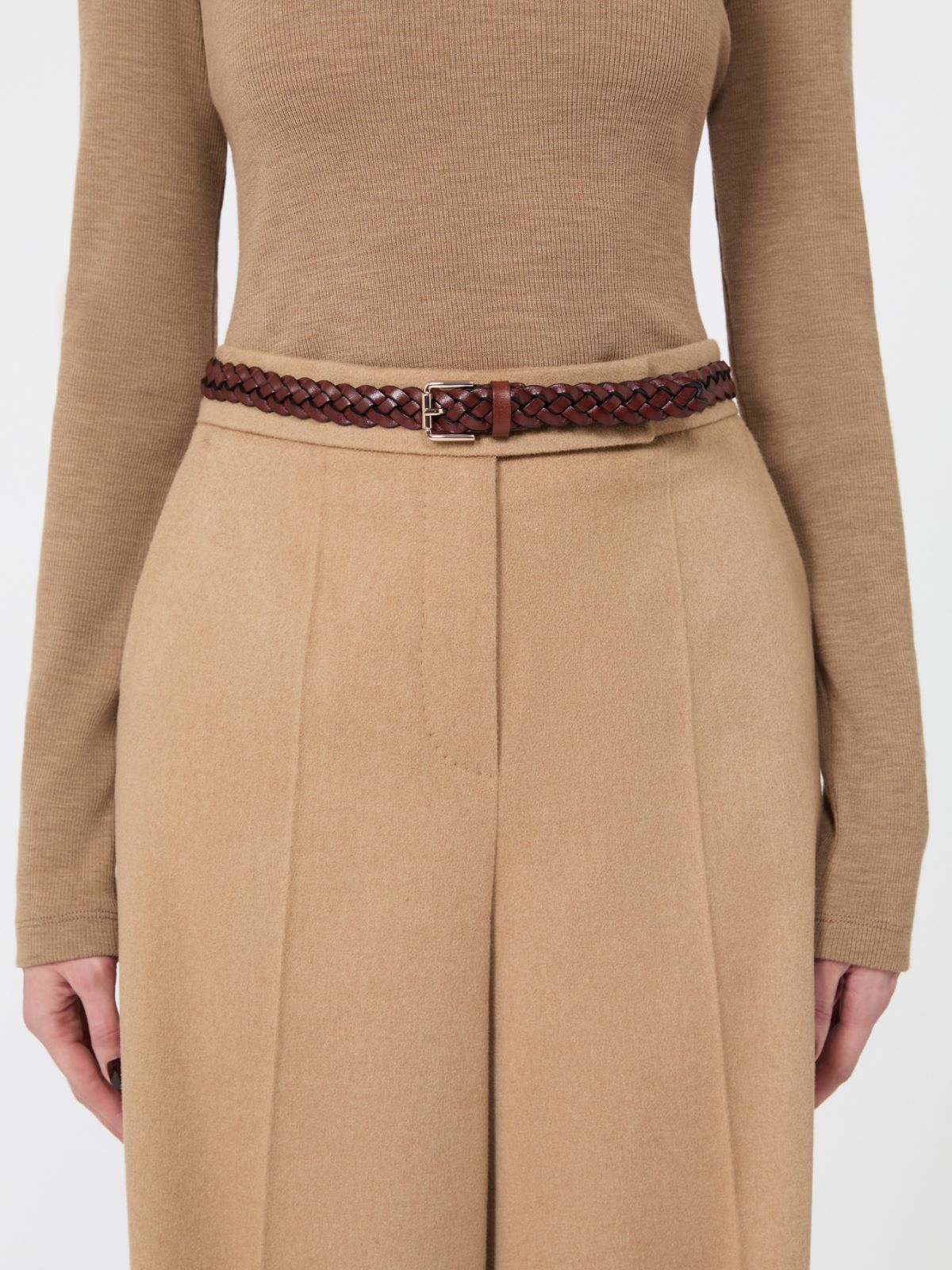 Woven leather belt - AMBER BROWN - Max Mara - 3