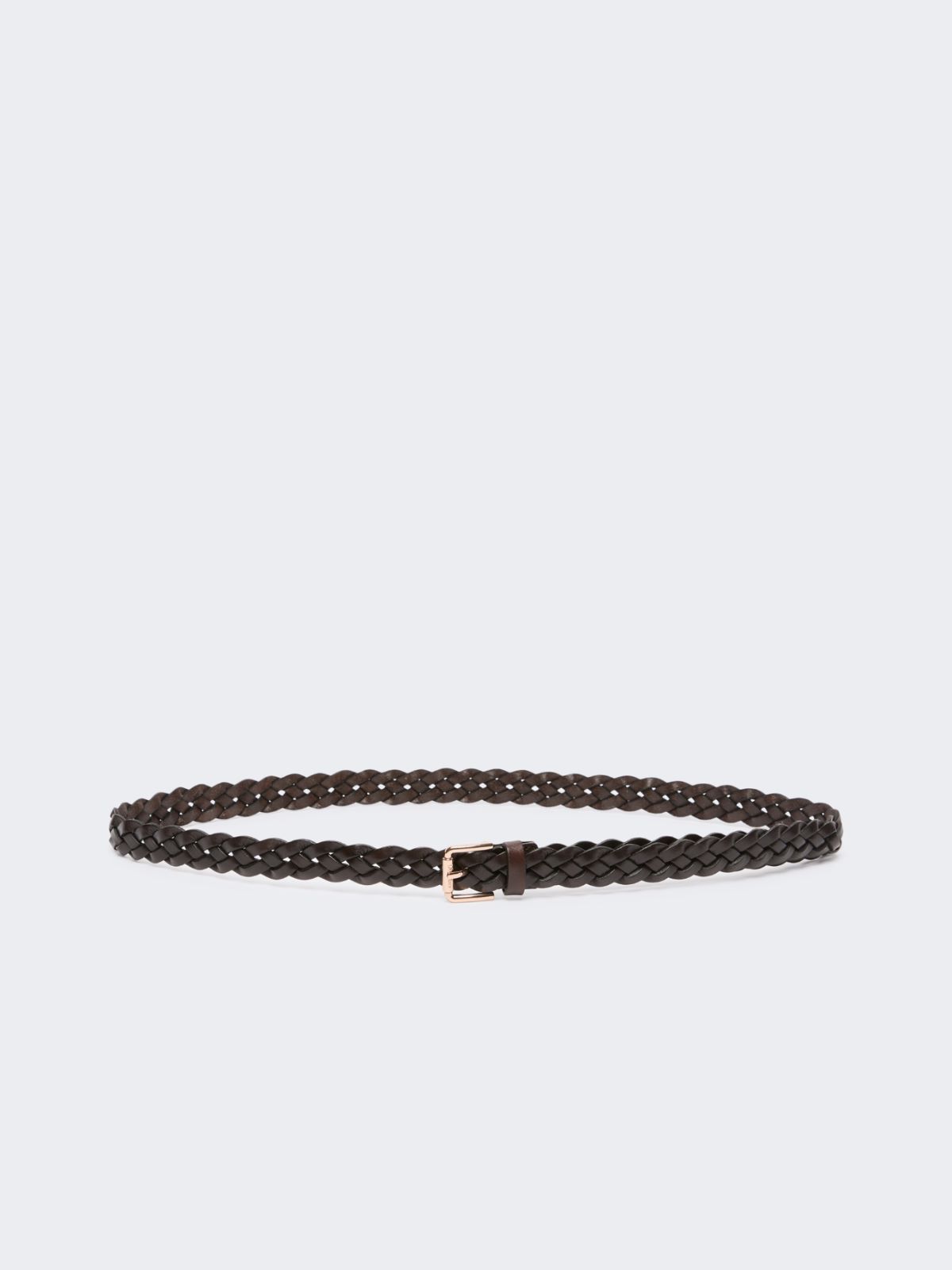 Woven leather belt - COFFEE - Max Mara