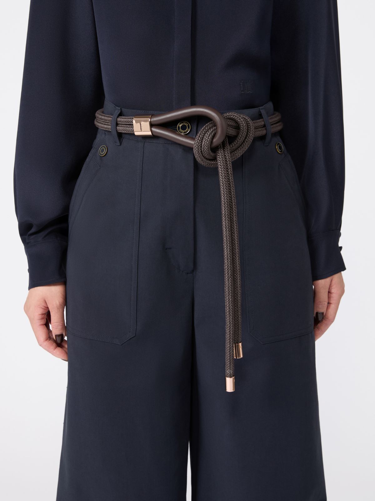 Waxed cotton belt + DARK GREY - Max Mara