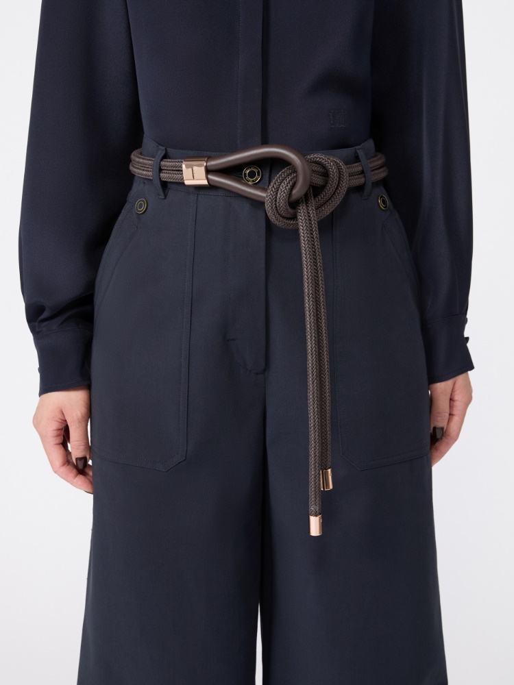 Waxed cotton belt - DARK GREY