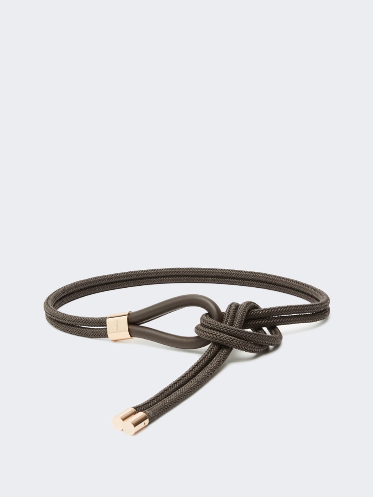 Waxed cotton belt - DARK GREY