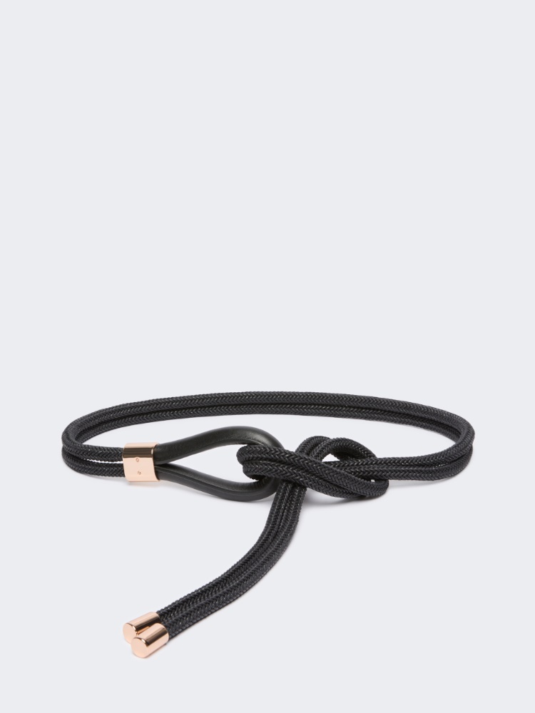 Waxed cotton belt - BLACK