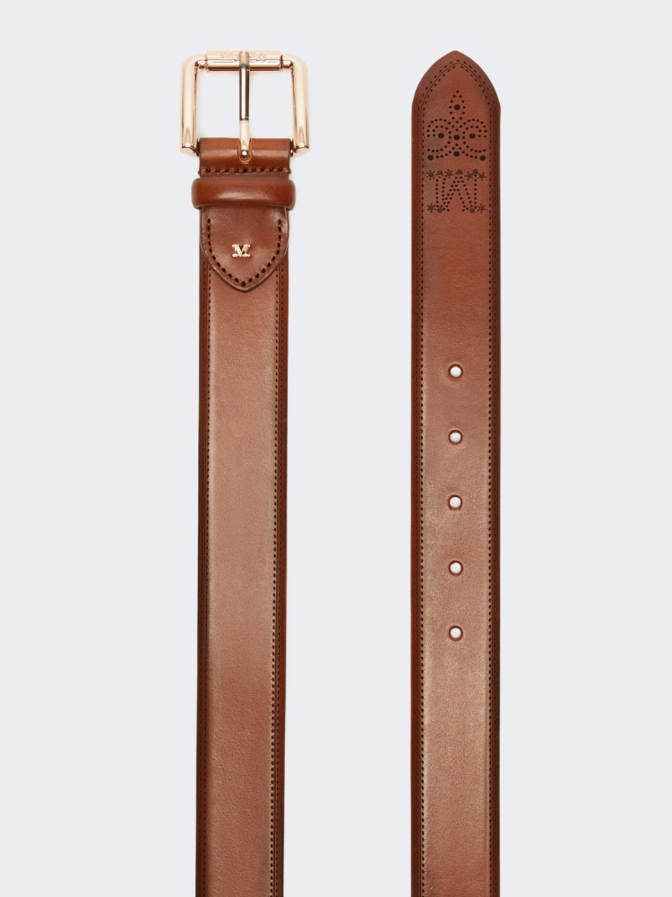Leather belt - BROWN - 2