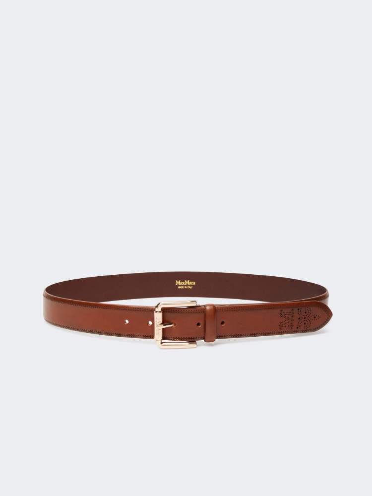 Leather belt - BROWN - 1