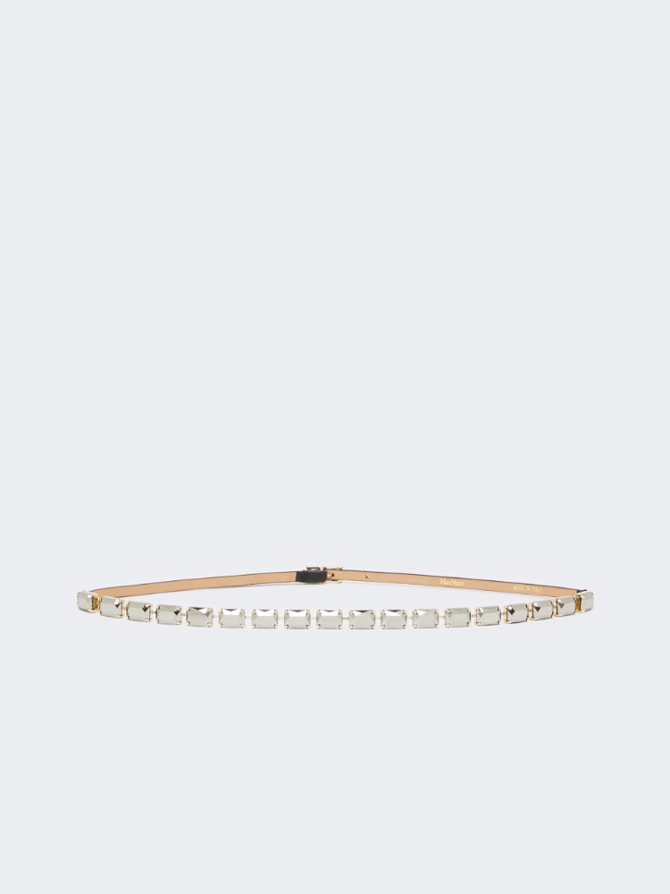 Jewelled nappa leather belt - BLACK