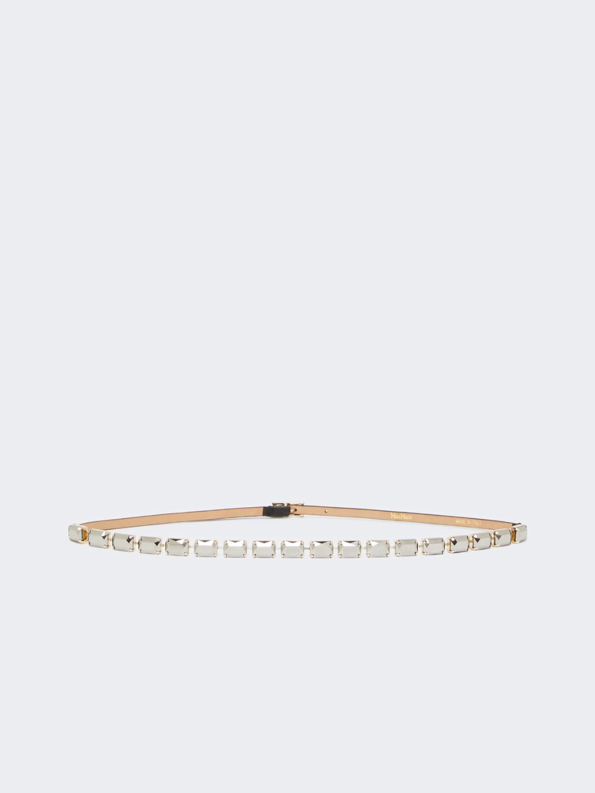 Jewelled nappa leather belt - BLACK