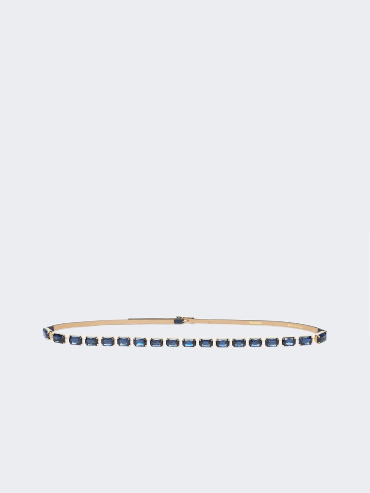 Jewelled nappa leather belt - ULTRAMARINE