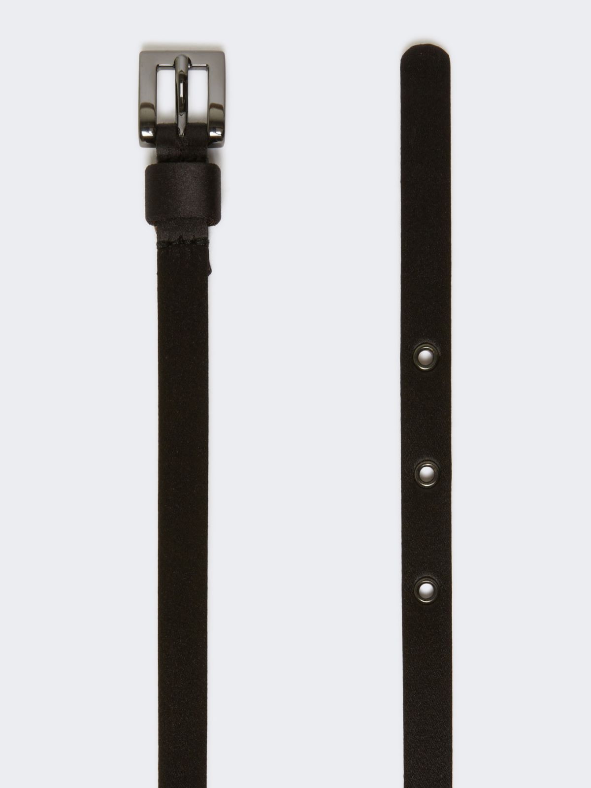 Bejewelled satin belt - BLACK - 2